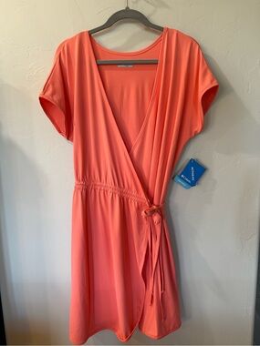 Columbia Coral Chill River Wrap Dress Size XL Omni Freeze
